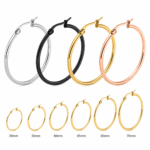 Pendientes de acero inoxidable aro liso