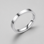 Anillo acero inoxidable simple y liso Color plateado / Talla: 6, 8, 10, 12