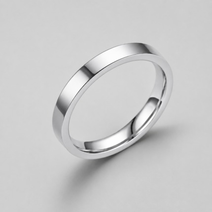 Anillo acero inoxidable simple y liso Color plateado / Talla: 6, 8, 10, 12